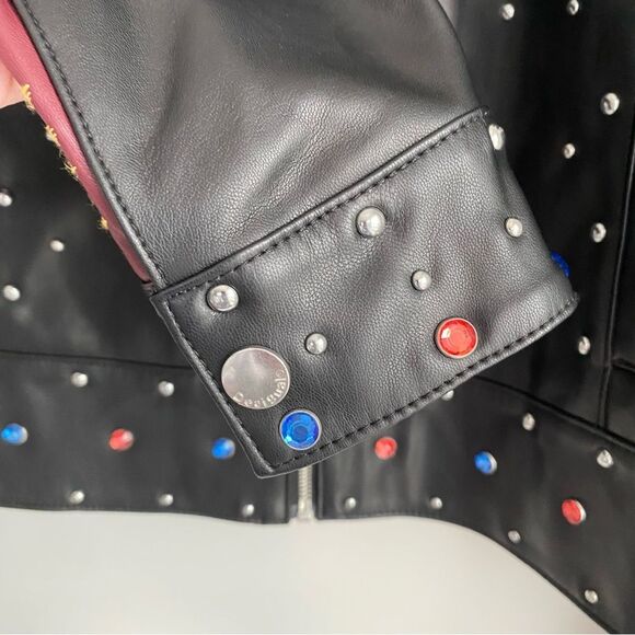 Desigual Carole Jewelled Faux Leather Embroidered Jacket Size 8 NWT - Picture 3 of 13